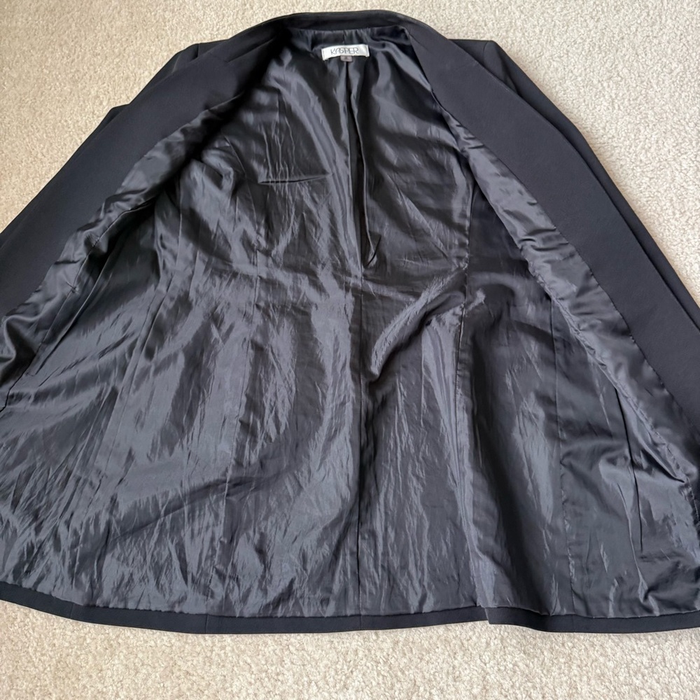 KASPER Elegant Black Open-Front Longline Blazer Jacket—SZ. 10 - Picture 13 of 16